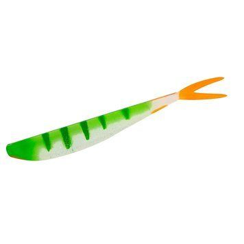Силикон Big Bite Baits Slim Minnow Painted 4" 6pc #Light Perch /Org Tail (2317417) 2317417 фото