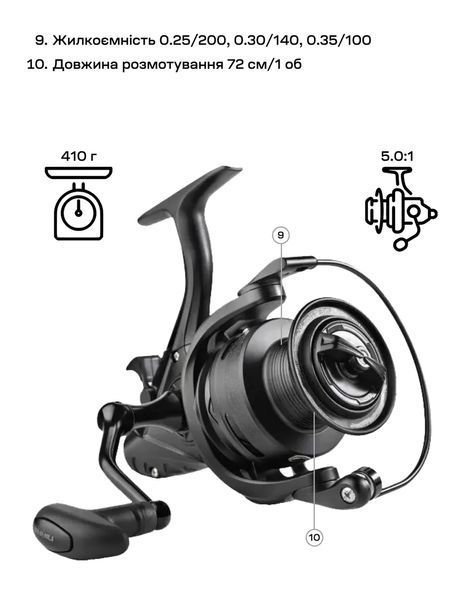 Катушка Brain Classic Carp Baitrunner 4000 4+1BB 1858.45.33 фото