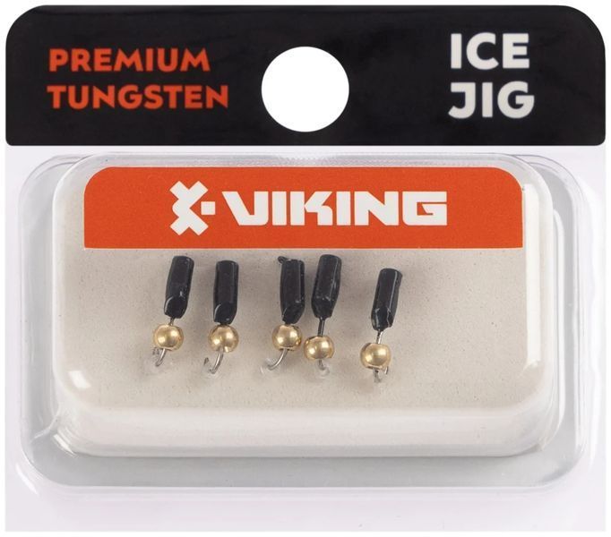 Мормышка вольфрамовая Viking Fishing Rigabik+bead 0.35g 2mm Black+G (5шт) 1919.04.05 фото