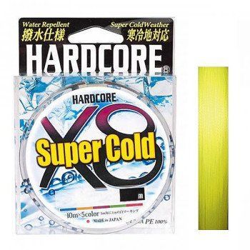 Шнур Duel Hardcore Super Cold X8 150m Hi-Vis Yellow 9.0kg 0.17mm #1.0 (H4475-Y) H4475-Y фото