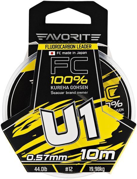 Флюорокарбон Favorite U1 FC 10m #12/0.57mm 44.0lb/19.98kg 1693.11.89 фото