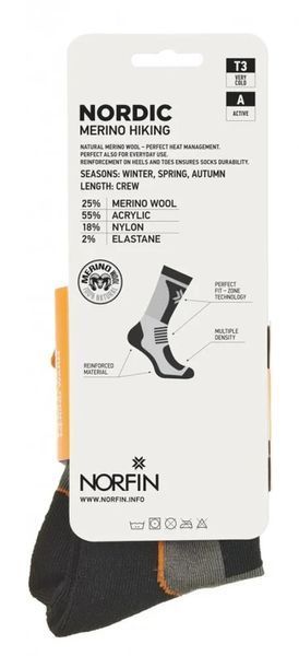 Носки Norfin T3A Nordic Merino Hiking Crew XL 45-47 1354.25.99 фото