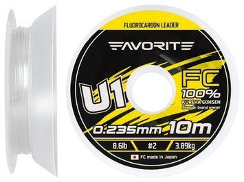 Флюорокарбон Favorite U1 FC 10m #2.0/0.235mm 8.6lb/3.89kg 1693.11.79 фото