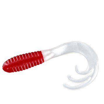 Силикон Big Bite Baits Triple Tip Grub 2" 10pc #Red/White (2317472) 2317472 фото