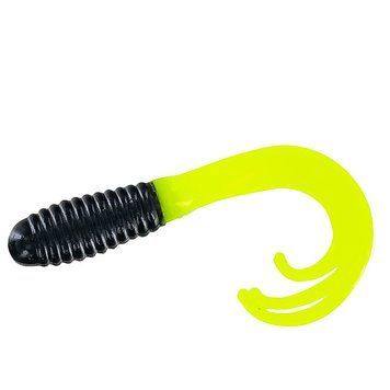 Силикон Big Bite Baits Triple Tip Grub 2" 10pc #Black/Opaque Chart (2317474) 2317474 фото