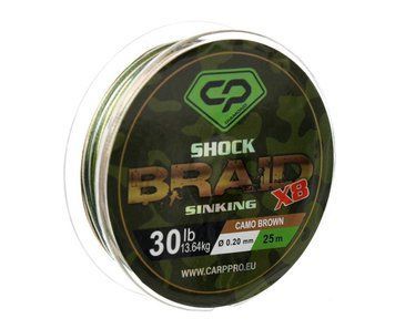 Шок-лідер Carp Pro Diamond Shock Braid PE X8 30lb 50м 0.20мм Camo Brown CP1630-8-50 фото