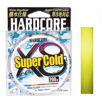 Шнур Duel Hardcore Super Cold X8 200m Hi-Vis Yellow 7.0kg 0.15mm #0.8 (H4480-Y) H4480-Y фото