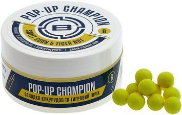 Бойлы Brain Champion Pop-Up Sweet Corn & Tiger Nut (кукуруза + тигровий орех) 10mm 34g 1858.21.40 фото