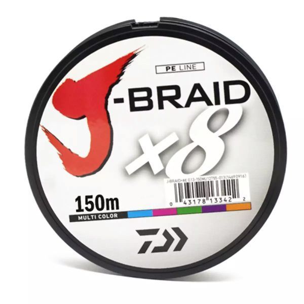 Шнур Daiwa J-Braid X8 150m Multi Color 9.0 kg 0.16mm #1.2 (12755-016) 12755-016 фото