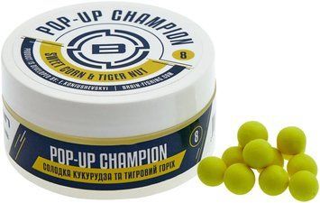 Бойлы Brain Champion Pop-Up Sweet Corn & Tiger Nut (кукуруза + тигровий орех) 12mm 34g 1858.21.80 фото