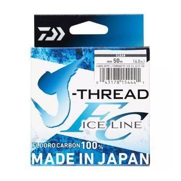 Флюорокарбон Daiwa J-Thread Fluorocarbon Ice Line 50m 2.6kg 0.19mm #Natural Clear (4000 3080) 4000 3080 фото