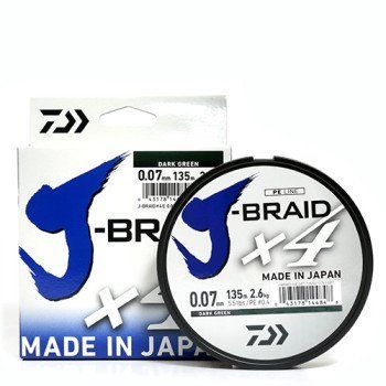 Шнур Daiwa J-Braid X4E 135m Dark Green 2.6kg 0.07mm #0.4 (12741-007) 12741-007 фото