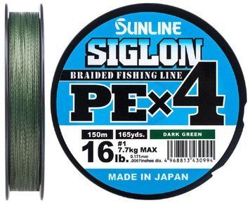 Шнур Sunline Siglon PE х4 300m (темн-зел.) #2.5/0.270mm 40lb/18.5kg 1658.09.51 фото
