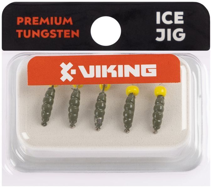 Мормишка вольфрамова Viking Fishing Shrimp+bead 0.64g 8mm Olive+Y (5шт) 1919.03.95 фото