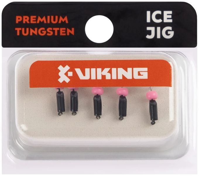 Мормышка вольфрамовая Viking Fishing Rigabik+bead 0.35g 2mm Black+P (5шт) 1919.04.06 фото