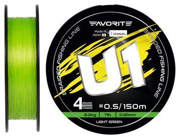 Шнур Favorite U1 PE 4x 150m (light green) #0.5/0.121mm 7lb/3.0kg 1693.11.54 фото