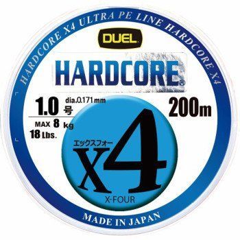 Шнур Duel Hardcore X4 200m 5Color Yellow Marking 8kg 0.171mm #1.0 (H3247N-5CBL) H3247N-5CBL фото