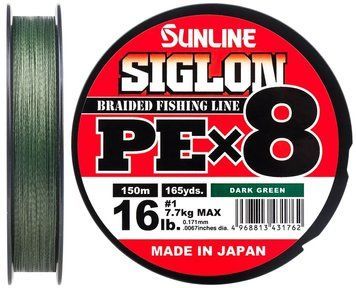 Шнур Sunline Siglon PE х8 250m (темн-зел.) #10.0 130lb/60.0kg 1658.10.53 фото