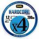 Шнур Duel Hardcore X4 200m 5Color Yellow Marking 8kg 0.171mm #1.0 (H3247N-5CBL) H3247N-5CBL фото 4