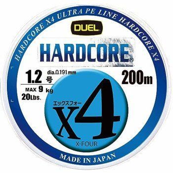 Шнур Duel Hardcore X4 200m 5Color Yellow Marking 9kg 0.191mm #1.2 (H3248N-5CBL) H3248N-5CBL фото