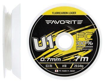 Флюорокарбон Favorite U1 FC 7m #18/0.70mm 63.1lb/28.64kg 1693.11.92 фото