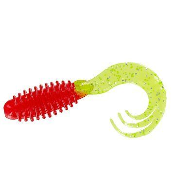Силикон Big Bite Baits Ring Triple Tip Grub 2" 10pc #Red/Chart Shine (2317449) 2317449 фото