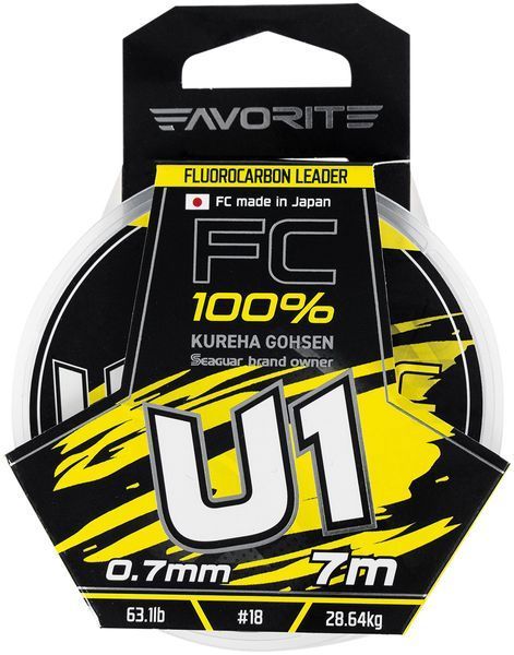 Флюорокарбон Favorite U1 FC 7m #18/0.70mm 63.1lb/28.64kg 1693.11.92 фото