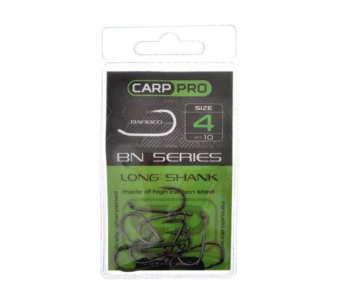 Крючки Carp Pro Black Nickel Long Shank №4 CPBNLS4 фото