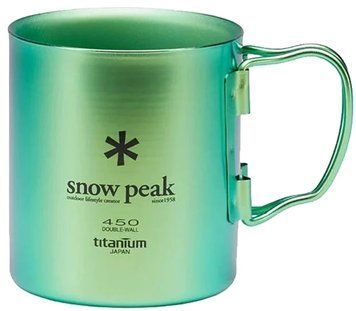 Термокружка Snow Peak MG-053GR-US Ti-Double Colored Mug 0.45l Green 1200.04.98 фото