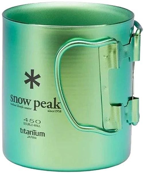 Термокружка Snow Peak MG-053GR-US Ti-Double Colored Mug 0.45l Green 1200.04.98 фото