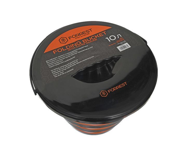Відро силіконове з кришкою Forrest Folding Bucket Orange with cover 10 л FFB10O-C фото