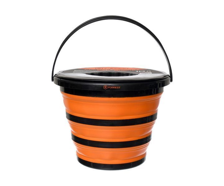 Відро силіконове з кришкою Forrest Folding Bucket Orange with cover 10 л FFB10O-C фото