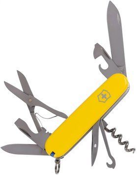 Нож VICTORINOX 1.3703.8.2 Climber Ukraine ц:желтый/синий 61.91.51 фото