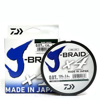 Шнур Daiwa J-Braid X4E 135m Dark Green 3.8kg 0.10mm #0.6 (12741-010) 12741-010 фото