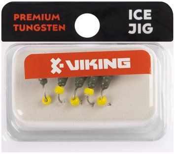 Мормышка вольфрамовая Viking Fishing Shrimp+bead 0.95g 9mm Olive+Y (5шт) 1919.04.00 фото