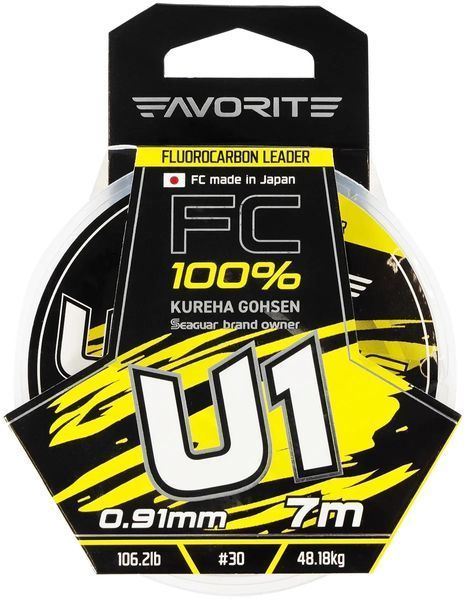 Флюорокарбон Favorite U1 FC 7m #30/0.91mm 106.2lb/48.18kg 1693.11.97 фото