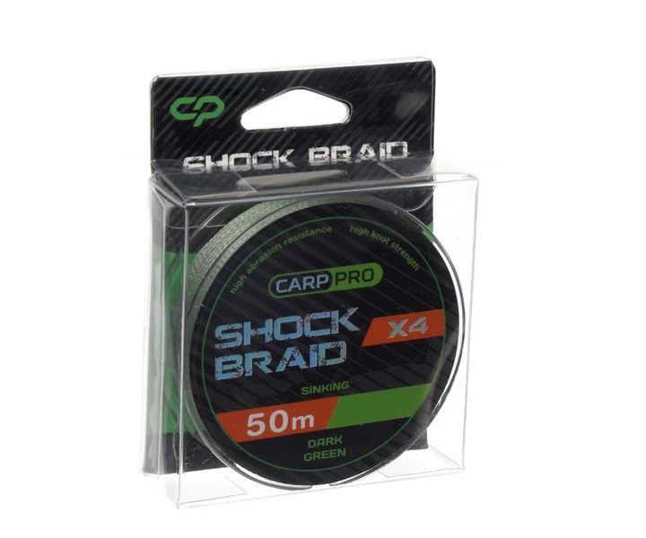 Шок-лідер Carp Pro Shock Braid PE X4 0.16мм 50м Dark Green CP1618-4-50 фото