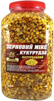 Зерновая смесь 3KBaits Зерновой Микс Кукуруза (натуральний) банка 5л 1861.03.95 фото