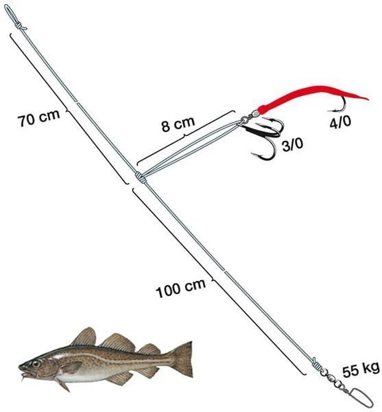 Оснастка морская Spro Norway Expedition LiveBaitRig/Gummi Makk 4/0;3/0 1.0mm 253.5cm 1792.05.15 фото