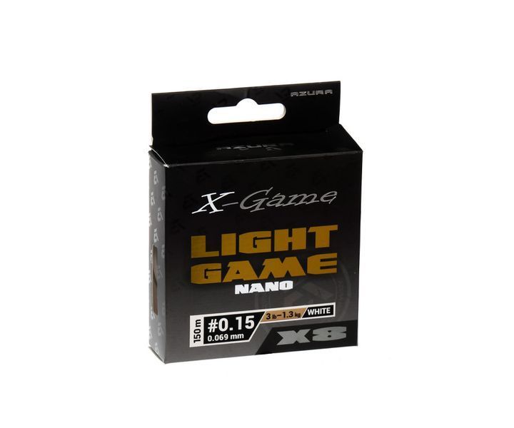 Шнур Azura X-Game Light Game Nano X8 PE White 150 м #0.15 0.069мм XLN8-015 фото