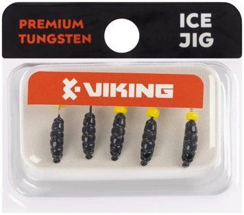 Мормышка вольфрамовая Viking Fishing Shrimp+bead 0.95g 9mm Black+Y (5шт) 1919.04.02 фото