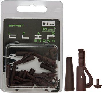 Безпечна кліпса Brain Lead Clip With Stopper 34mm Brown (10 шт/уп) SGXA-90472 1858.24.98 фото