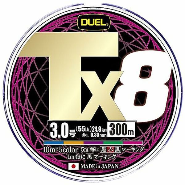 Шнур Duel Tx8 300m 5Color 24.9kg 0.30mm #3.0 (H4345-5C) H4345-5C фото