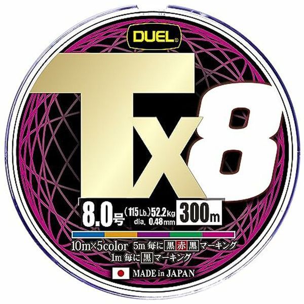 Шнур Duel Tx8 300m 5Color 24.9kg 0.30mm #3.0 (H4345-5C) H4345-5C фото