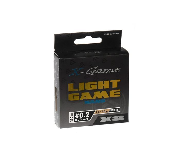 Шнур Azura X-Game Light Game Nano X8 PE White 150 м #0.15 0.069мм 0.074 мм, 1.8 кг, 4 lb XLN8-02 фото