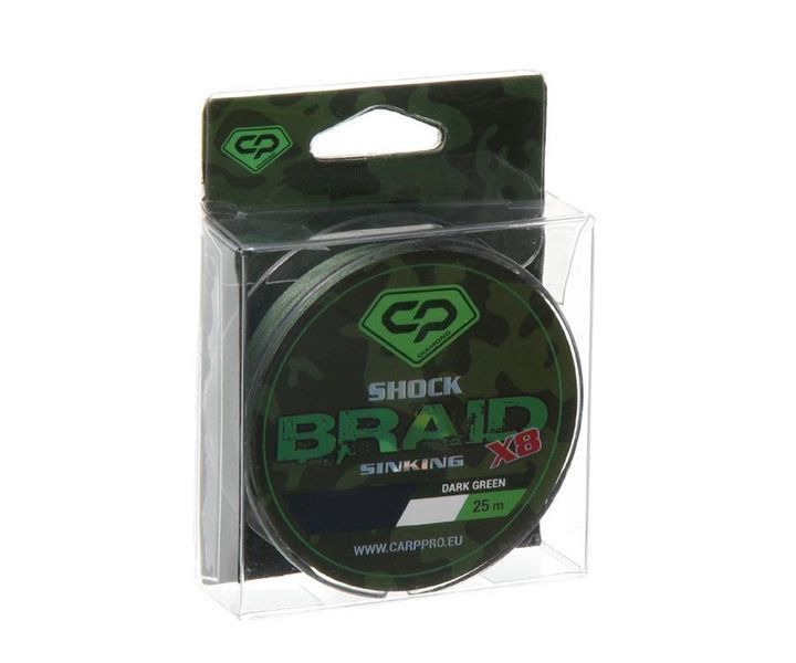 Шок-лідер Carp Pro Shock Braid PE X8 0.16мм 50м Dark Green CP1625-8-50 фото