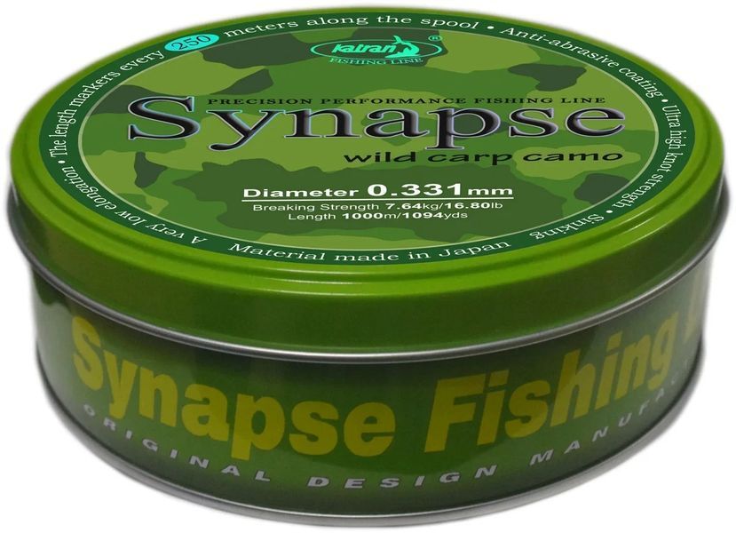 Леска Katran Synapse Wild Carp Camo 1000m (dark camo) 0.331mm 16.8lb 3500.00.43 фото