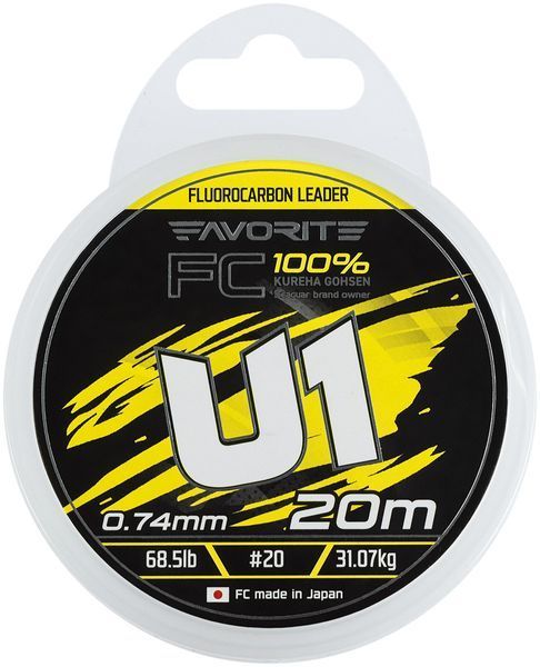 Флюорокарбон Favorite U1 FC 20m #20/0.74mm 68.5lb/31.07kg 1693.12.00 фото
