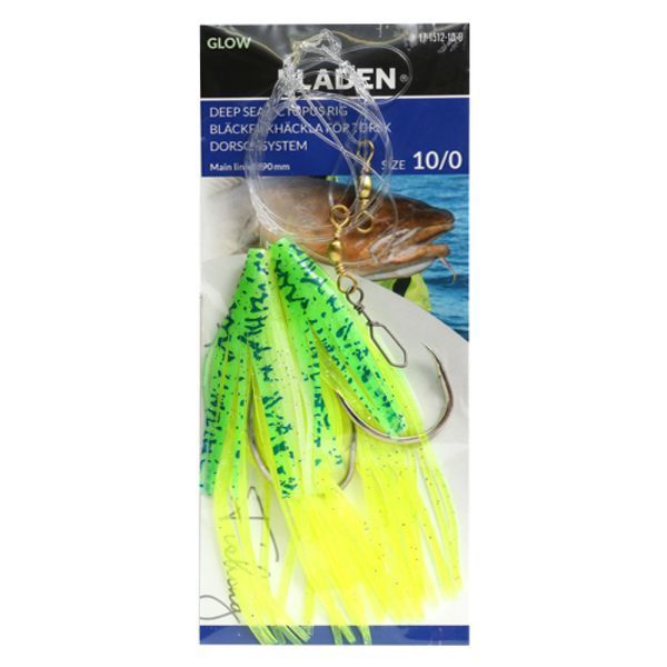 Морський монтаж Fladen Glowing Squids glow green hook size 10 (17-1512-10-0) 17-1512-10-0 фото