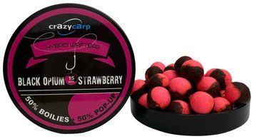 Бойлы Crazy Carp Hybrid Wafters 15mm Black Opium & Strawberry (55шт/уп) 1350.00.64 фото